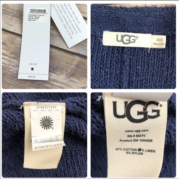 UGG Kennedy sweater, blue kimono wrap - Picture 7 of 7